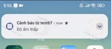 cảnh báo nhiệt độ popup